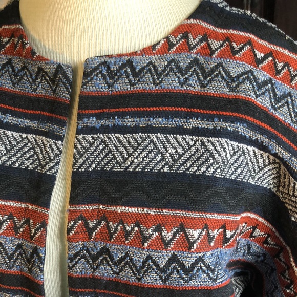 Anthropologie Southwest theme Elodie Medium Jacket/navy/red/white/light blue - Picture 3 of 16